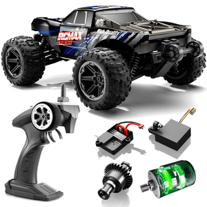Camion RC résistant aux chocs - 1:14 Brushed 4WD Monster Truck, contrôle synchrone à l'échelle réelle, phares LED et barre <span class=keywords><strong>de</strong></span> roues - Product Image 1