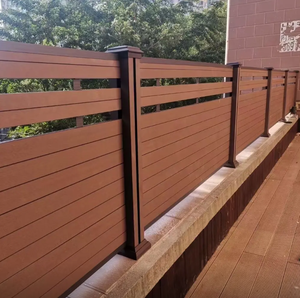 Chất lượng cao bán buôn WPC hàng rào tùy chỉnh 1.8m Hợp kim nhôm gỗ-nhựa composite không thấm nước dễ dàng 3D mô hình bao gồm - Product Image 1