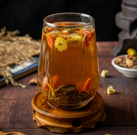 Thé aux chrysanthèmes et aux graines de cassia, mélange de tisanes bienfaisantes avec chèvrefeuille et baies de goji