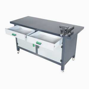 Banc d'atelier professionnel Turbo-chager avec étau en acier forgé de 125 mm à hauteur réglable - Product Image 2