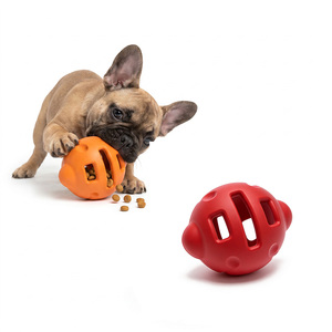 Jouet interactif en caoutchouc naturel pour chien, distributeur <span class=keywords><strong>de</strong></span> friandises, balle à mâcher pour chiots agressifs, idéal pour le nettoyage des dents et l'entraînement. - Product Image 1