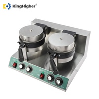 Machine à gaufres double professionnelle électrique antiadhésive en acier inoxydable rotative pour gaufres belges, idéale pour la vente de street food