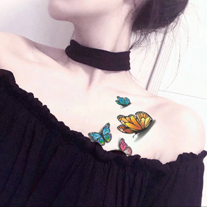 Adesivi per Tatuaggi Temporanei 3D a Forma di Farfalla e Rosa, Impermeabili ed Ecologici, Marca Runzio, Carta Transfer alla Moda per Braccia e Corpo - Product Image 6