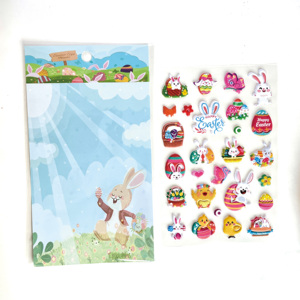 Оптовая продажа, Детские Пасхальные наклейки с пузырьками, 100 шт., декоративные наклейки для детей - Product Image 6
