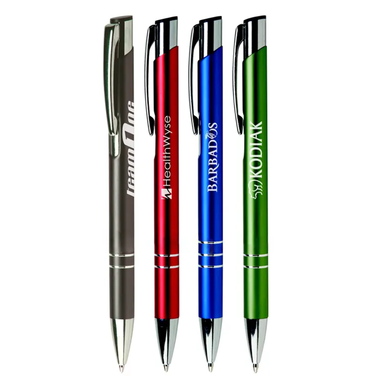 Advertising Souvenir China Bulk Products Blue Black Ink Personalised Metal Pens With Custom Logo