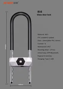 Profession elle werkseitig gelieferte OEM-Diebstahls icherung Anti-Schneid-Smart-Lock Glastür Finger abdrucks chloss