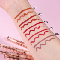 Lápiz Labial Vegano de Doble Punta Mate y Cremoso de Marca Privada, Venta al por Mayor, Delineador de Labios y Brocha 2 en 1, Maquillaje a Prueba de Agua
