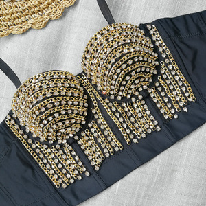 Guangzhou Auyan <strong>Sparkly</strong> Drill Shaped <strong>Top</strong> Heavy Metal Embellished Sexy Low-cut Small Halter Fish Bone - Product Image 6