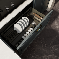 ARTSTEEL Panier coulissant multifonction moderne à 2 niveaux pour ustensiles de cuisine, rangement de cuisine, gain de place, tiroir coulissant durable