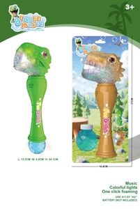Oem ODM New mùa hè Bong Bóng đồ chơi 34cm Led âm nhạc điện khủng long bong bóng máy chơi bong bóng Blower Wand với âm nhạc và ánh sáng - Product Image 2