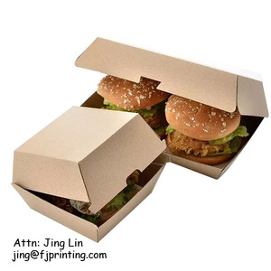 Sinh Thái Thân Thiện Tùy Chỉnh In Cấp Thực Phẩm Giấy Bìa Cứng Bao Bì Đưa Ra Giao Hàng Đôi Burger Box - Product Image 1