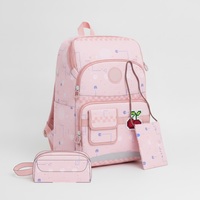 Ensemble de 3 sacs à dos scolaires pour enfants, patchs brodés Pixel Art, design ergonomique ultraléger, capacité 20-35L, trousse à crayons et sac à badges offerts
