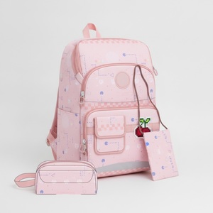 Juego de Mochilas Escolares 3 en 1 para Niños, Parches Bordados con Diseño Pixel Art, Diseño Ergonómico Ultraligero, Capacidad de 20-35L, Estuche para Lápices y Bolsa para Insignias Gratis - Product Image 1