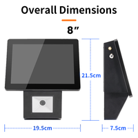 Nuevo Sistema de Verificación de Precios con Pantalla Táctil Android Windows Pos de 8 Pulgadas, Escáner 2D Integrado