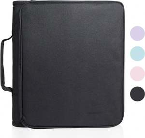 Free Sample BSCI Zipper <b>Binder</b>, 2 Inch <b>3</b>-<b>Ring</b> <b>Binder</b> for School, Expansion Panel and Expanding File, 580 Sheet Capacity Black - Product Image 3