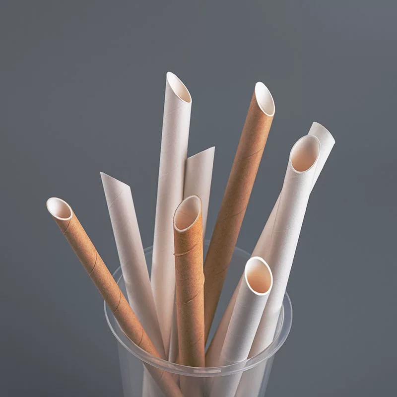 Custom logo Wrapped Paper Straw Bubble Tea Boba Disposable Paper Straw