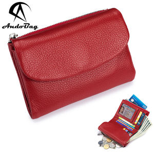 AndoBag Short <b>Wallets</b> for Women Genuine Cow Leather Fashion Coin Purse <b>Card</b> <b>Holder</b> Triflod Female <b>Wallet</b> 3033 - Product Image 1