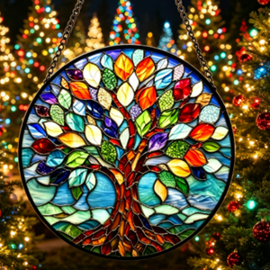 Pendentif en verre coloré, attrape-soleil créatif, décoration d'intérieur, ornement suspendu Arbre de Vie, vente directe usine - Product Image 3