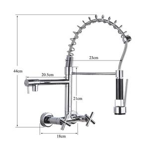 Torneira de cozinha Mola retratil 2 jatos, Giro 360 °, <span class=keywords><strong>ACO</strong></span> INOX, Duplo comando, econ. Agua, CE, inst. Parede, ภัตตาคาร - Product Image 6