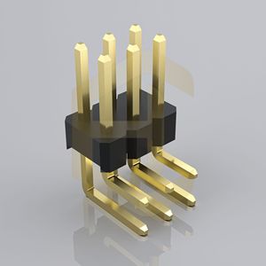 Connecteur de broches mâle à angle <span class=keywords><strong>droit</strong></span> 90 degrés, double rangée, pas de 2,54 mm, PZ254-2-06-W-2.5 - Product Image 1