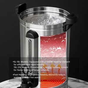 Heavybao sıcak satış paslanmaz çelik su <span class=keywords><strong>Urn</strong></span> için sıcaklık kontrolü ile otel restoran elektrikli kazan - Product Image 2