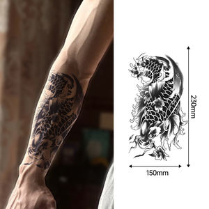 Medio brazo tatuajes temporales azul mate Tribal Floral palabra arte semipermanente dura 2 <span class=keywords><strong>semanas</strong></span> impermeable seguro - Product Image 4