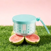 Set van 2 draagbare salade- en fruitcontainers van 400 ml met vergiet en vork, lekvrije BPA-vrije lunchbox voor onderweg