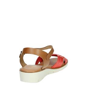 Cinzia <b>Soft</b> Donna Sandalo Basso Rosso Flat Sandals Leather Straps Buckle Closure Comfortable Walkwear - Product Image 2