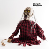 Décoration de maison hantée d'Halloween, pièce d'évasion, accessoire de loup-garou d'horreur à capteur électrique, jeux de rôle sur le thème des fantômes, lumineux