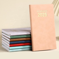 Kunden spezifisches Logo Softcover Leder Englisch Zeitplan Planer Tagebuch A6 Journal Akademische Tagebücher Persönliche Agenda Notizbuch