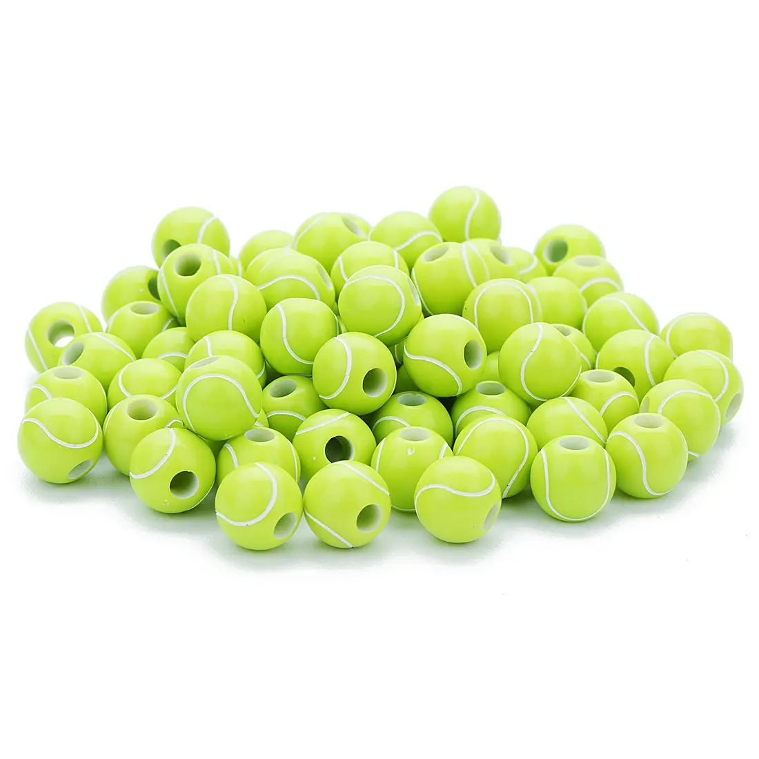 Wholesale Cheap 50pcs/Ball DIY Making Sports 11mm Tennis Ball Acrylic Beads For Jewelry Findings Accessories Bracelet Making