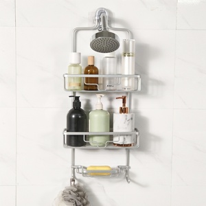 Organizador de ducha colgante para baño sin perforación, estante sobre cabezal de ducha, carrito de ducha colgante con soporte para jabón - Product Image 5