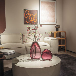 Accesorios de Decoración para el Hogar de Lujo, Florero de Vidrio Grande con Forma de Estrella de Diamante Rojo, Tipo Goteo, con Marco Dorado - Product Image 4