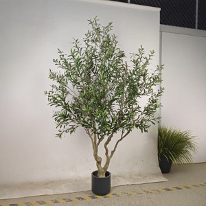 Olivier artificiel détachable de Style nordique grand plancher-debout plante en pot d'intérieur en plastique hôtel décoration de la maison - Product Image 1