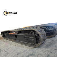 Ensemble de train de roulement sur chenilles en caoutchouc hydraulique personnalisé de 6 tonnes, marque QINDING, garantie 1 an