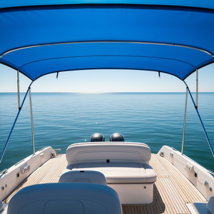 Auvent de bateau 4 arceaux Pacific Blue en polyester 600D avec cadre en aluminium, imperméable, pare-soleil, 96x79-84x54 pouces - Product Image 2