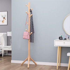 Aoga Furniture Floor Standing Solid Wood Coat <b>Rack</b> For Bedroom Living Room Home Use Stable Versatile Design - Product Image 3