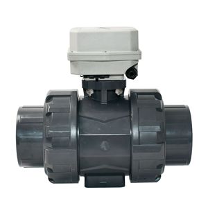 Vanne à boisseau sphérique électrique Tonhe DN80 UPVC à raccordement par collier avec commande manuelle pour eau et air - Product Image 3
