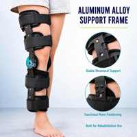 Attelle de genou réglable ROM en alliage d'aluminium pour rééducation post-opératoire, support orthopédique pour la jambe, OEM ODM