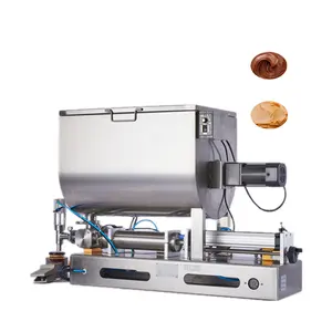 Pneumatic filling chocolate cream peanut butter machine horizontal hopper with mixer