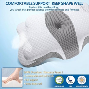 Hot Seller Cooling Breathable <b>Memory</b> <b>Foam</b> Pillow Ergonomic Neck Support Contour Bed Pillow for Side Back and Stomach Sleepers - Product Image 2