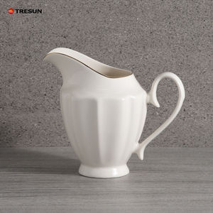 White Golden Rim Luxury 32-Piece Full Complete Collection Bone China Fine Porcelain <b>Dinnerware</b> Cup Kit Classic Microwave - Product Image 3