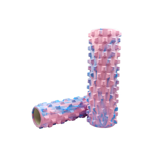 Rodillo de masaje EVA de PVC compacto con punta flotante suave de 18 pulgadas para aliviar el dolor de espalda, rodillos de espuma de Yoga de camuflaje rosa y naranja - Product Image 2