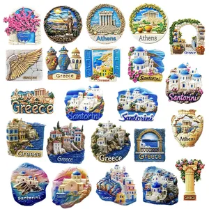 Magneti per Frigorifero 3D <span class=keywords><strong>in</strong></span> Resina di Santorini, <span class=keywords><strong>Grecia</strong></span>, Souvenir Turistico, Adesivo per Frigorifero, Regalo Artigianale - Product Image 1