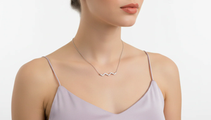 Collar de Diamantes en Zigzag de Alta Gama con Cadena, Joyería Elegante para Mujer con Brillantes Detalles de Diamantes para Aniversario o Cumpleaños - Product Image 6