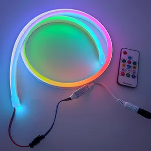 Adresli Neon piksel ışık RGB LED şerit 12V su geçirmez esnek silika jel LED bant halat işıklar Neon Flex 6x12 8x16mm