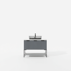 Freestanding <b>Bathroom</b> Vanity 48x18 Resin Basin Modern Minimalist Design <b>Floor</b> Standing <b>Cabinet</b> - Product Image 1