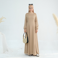 Nouvelle Abaya Loriya 2025, Vêtement Islamique en Lin pour Femme, Robe Longue à Manches Ballon et Grand Ourlet, Abaya Modeste pour Femme Musulmane