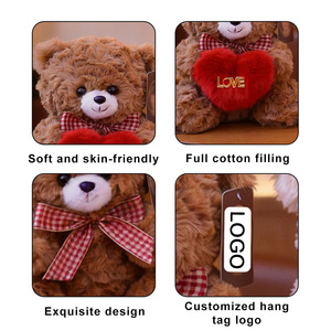 Oso de Peluche con Lazo, Oso de Té con Leche, Regalo de San Valentín, 20cm, Unisex, Relleno de Algodón PP, Bajo MOQ - Product Image 5