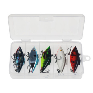 Señuelos Vib de 12g, paquete de 5, cebo duro para pesca de lubina en agua dulce y marina, kit de señuelos de plástico - Product Image 1